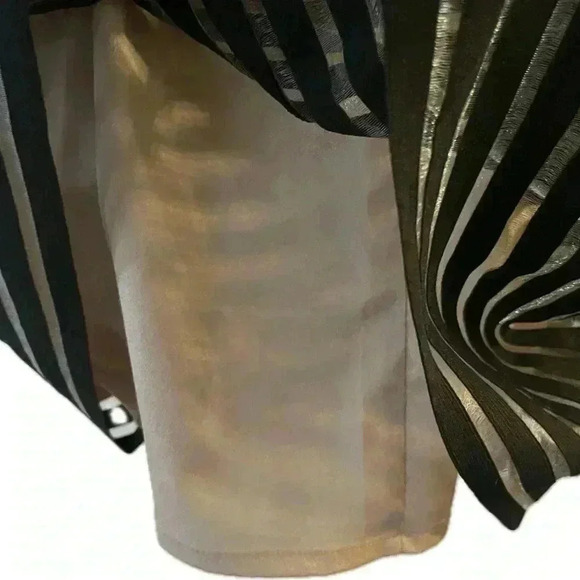 Forever 21 peplum skirt Medium/Large Black sheer stripe - Picture 3 of 8